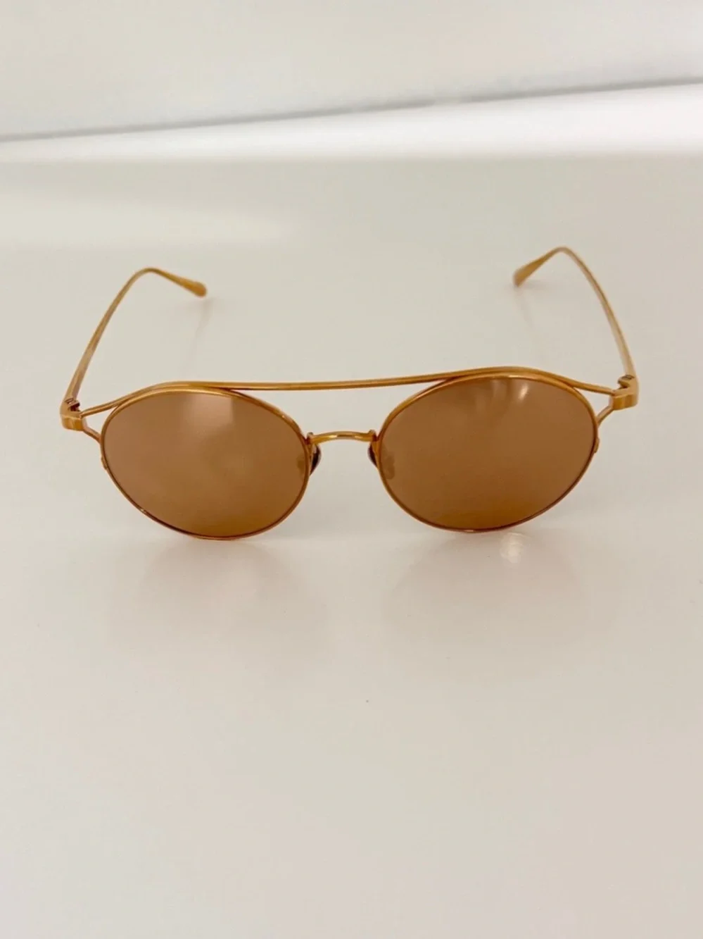 Linda Farrow Rayan LFL825 C3 Rose Gold 18-22 Gold Plated Titanium Sunglasses NWT